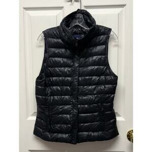 Gap Vest Down Puffer Black Quilted Winter Warmth Basic Minimalist Layer Womens S